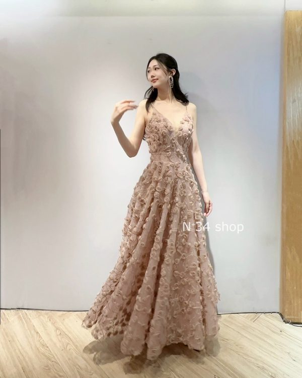 細肩鑽立體花禮服：圖片 3