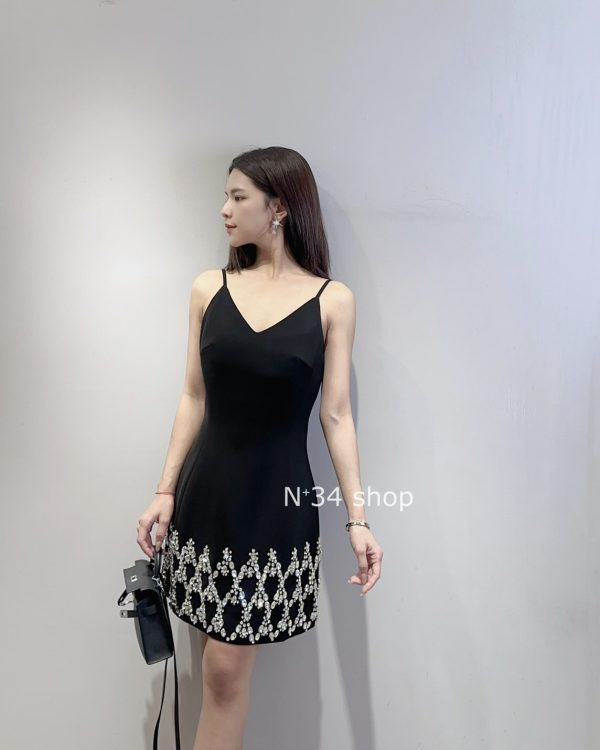下鑽珠吊帶短禮服：圖片 4