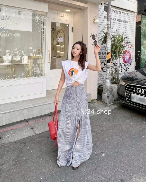 格子蛋糕長裙：圖片 2